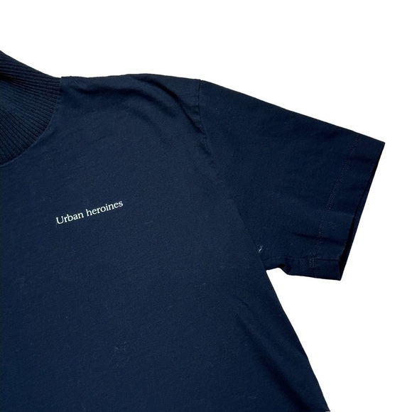 Zara Woman’s Black Urban Heroines Short Sleeve Mock Neck Top U.S. Medium - Picture 5 of 8